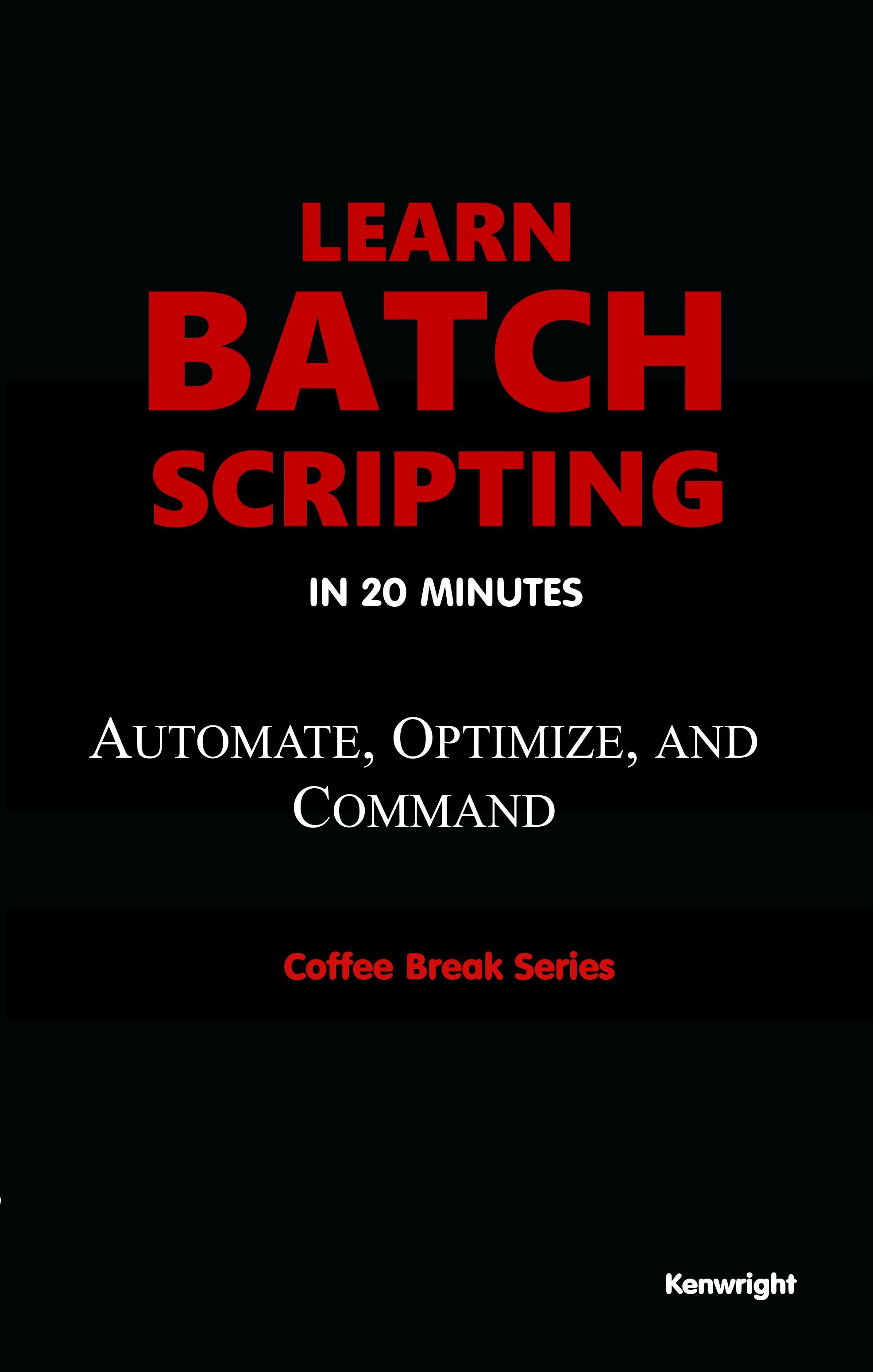Learn Batch Scripting in 20 Minutes (Coffee Break Series)  (Paperback) cover large